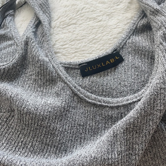 JLUXLABEL | Grey Ribbed Bodysuit - Picture 4 of 4